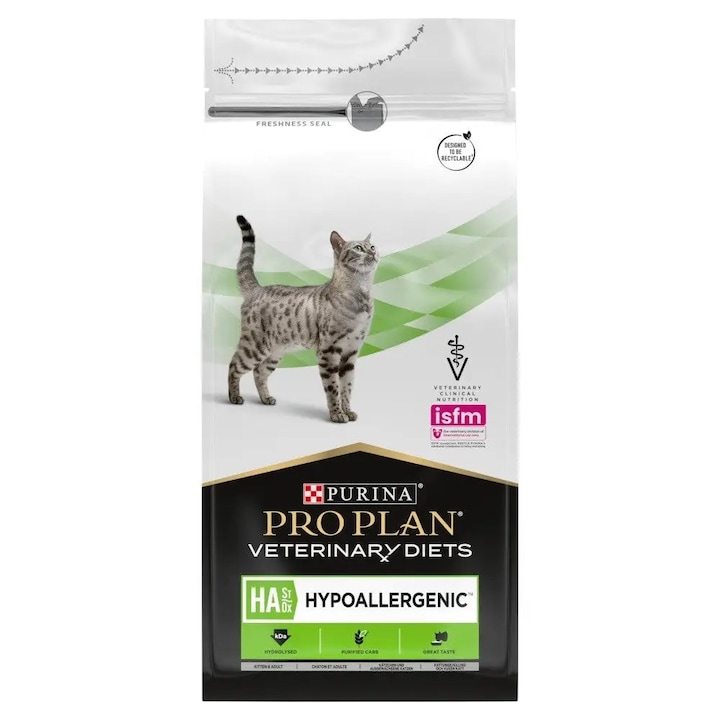 Hrana dietetica pentru pisici Purina Pro Plan, HA St/Ox Hypoallergenic, 1,3kg