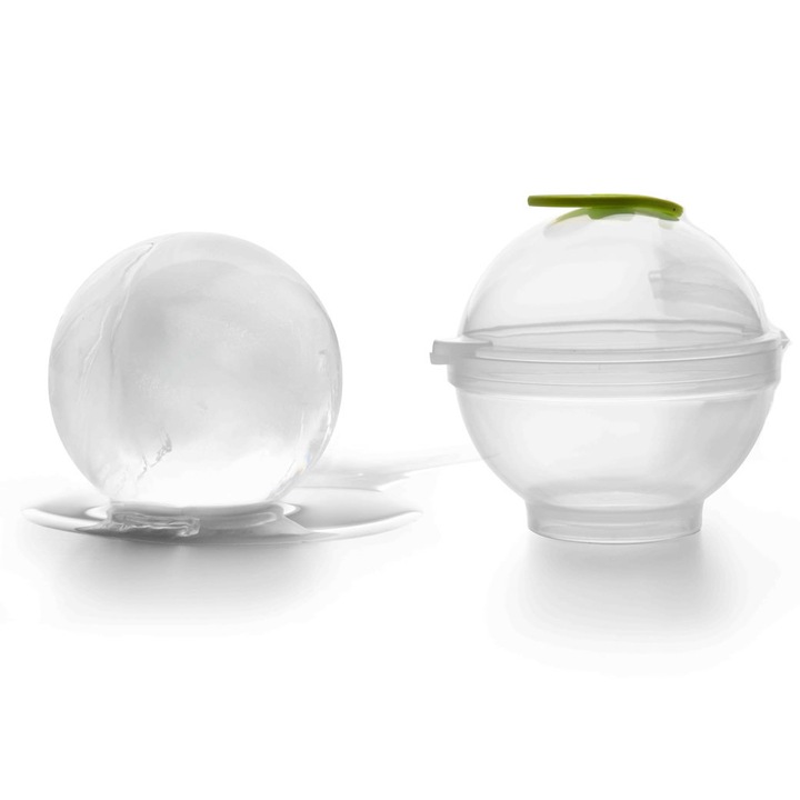 Комплект 4 сферични форми за лед Ibili-Barware, пластмаса/силикон, 5,5 см, прозрачни