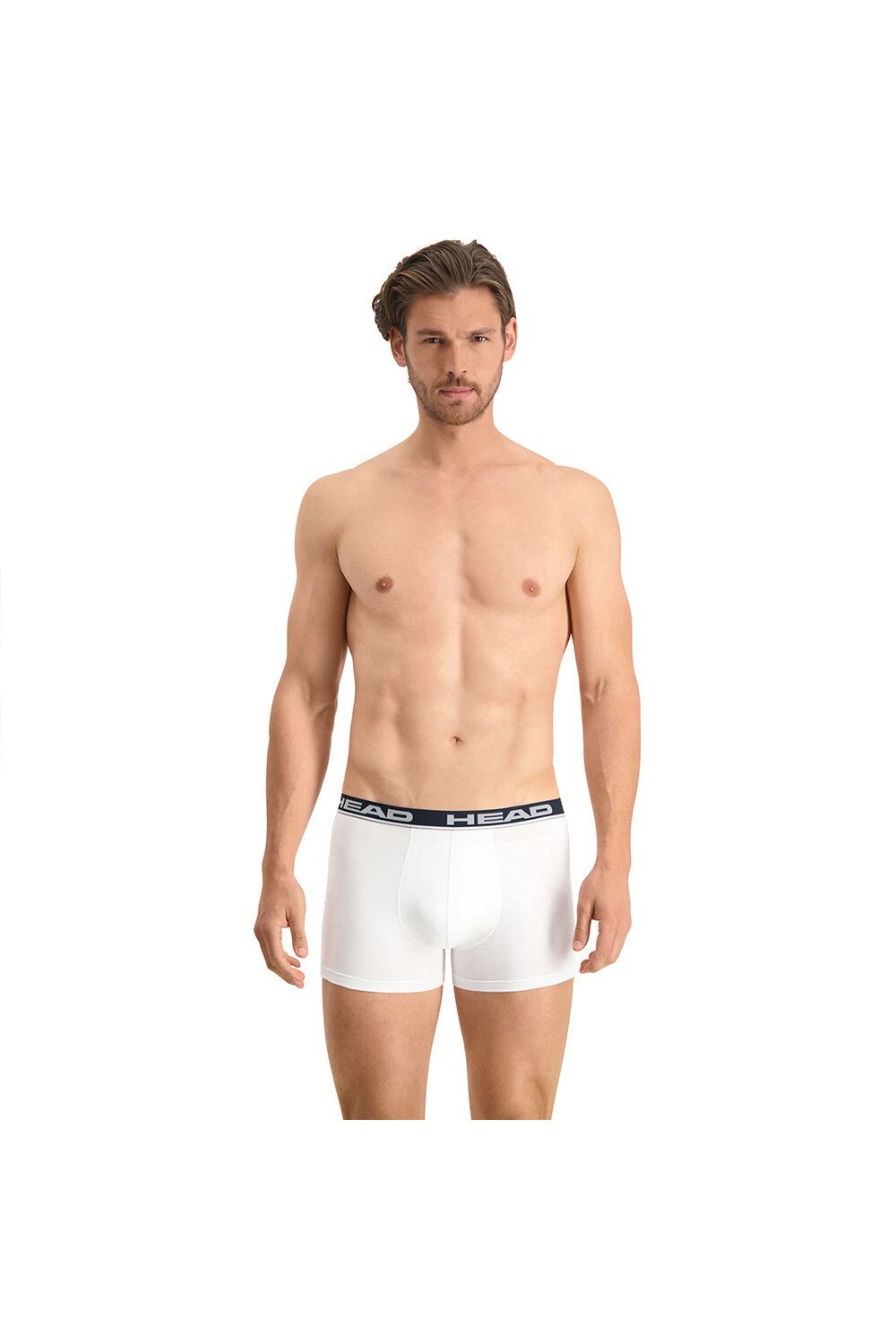 Set 2 perechi de boxeri cu banda elastica, Alb, S INTL