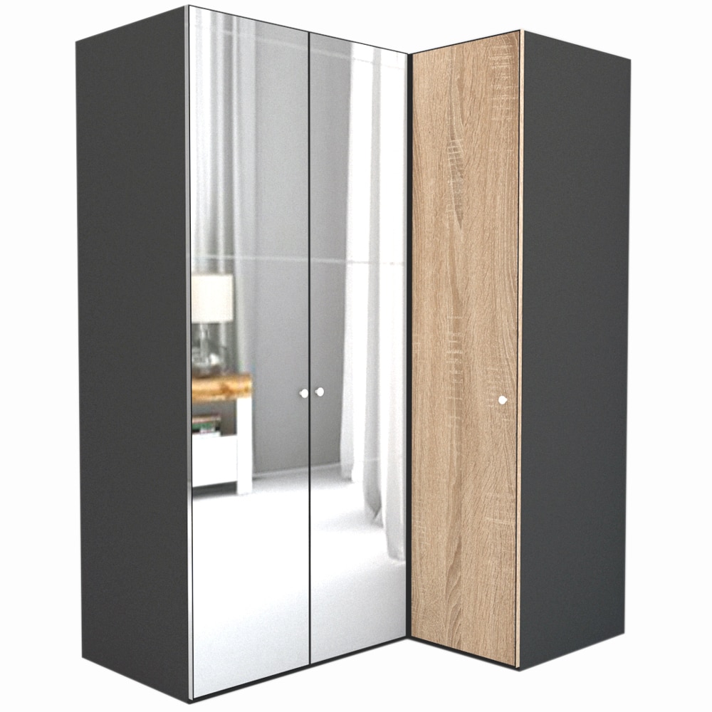 Dulap de Colt Genarom LEX Model B, Oglinda / Decor 3025, 170-117 x 218 x 66 cm