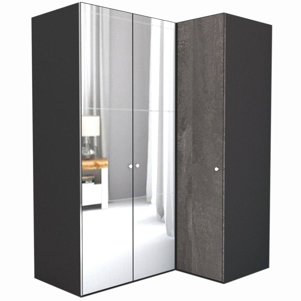 Dulap de Colt Genarom LEX Model B, Oglinda / Decor K352, 170-117 x 218 x 66 cm