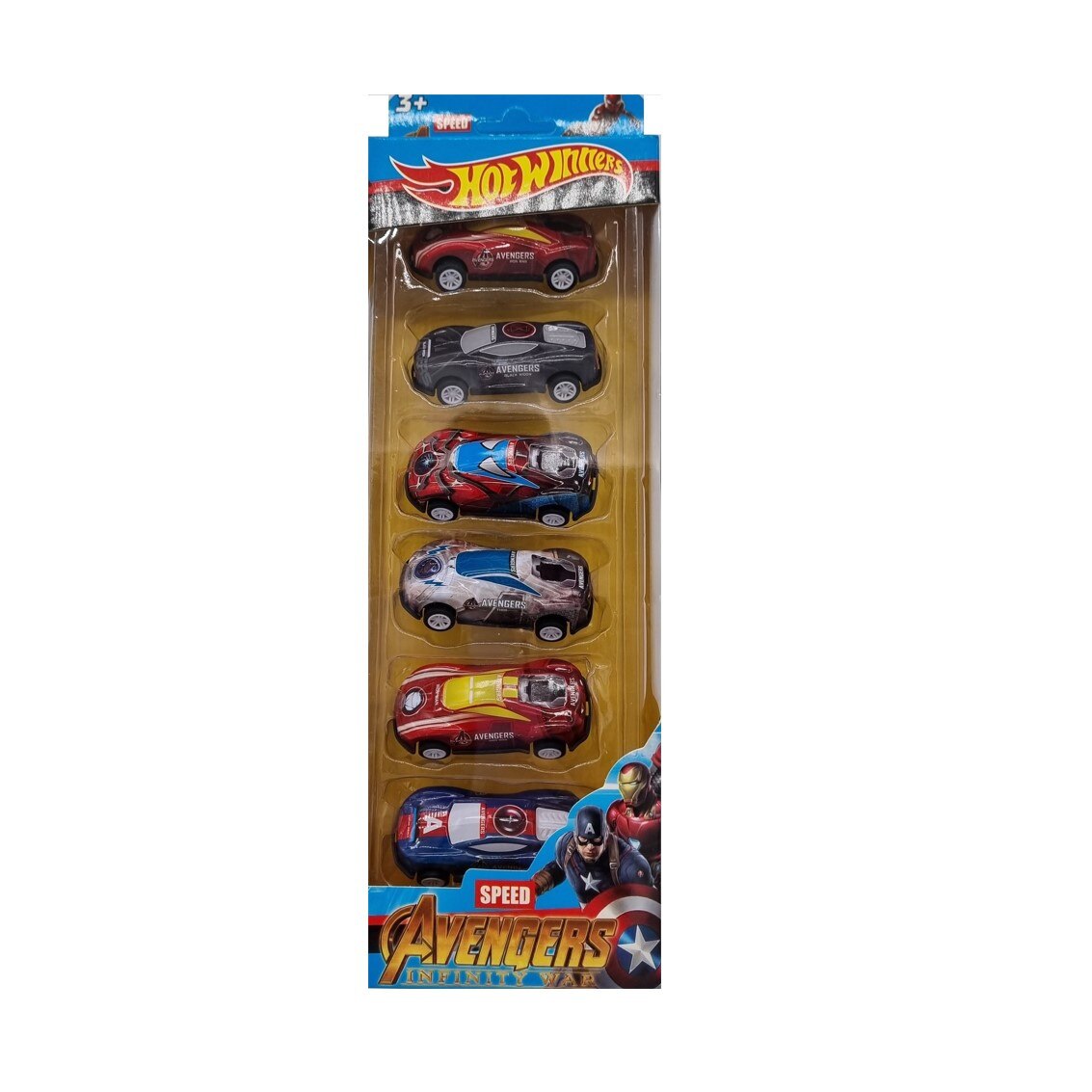 Set 6 masini Avengers tip HotWhells scara 1:64