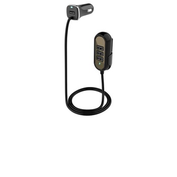 Incarcator auto cu extensie 1.4m 4 USB 2.4A fata si 3.4A spate Incarcator auto cu extensie 1.4m 4 USB 2.4A fata si 3.4A spate