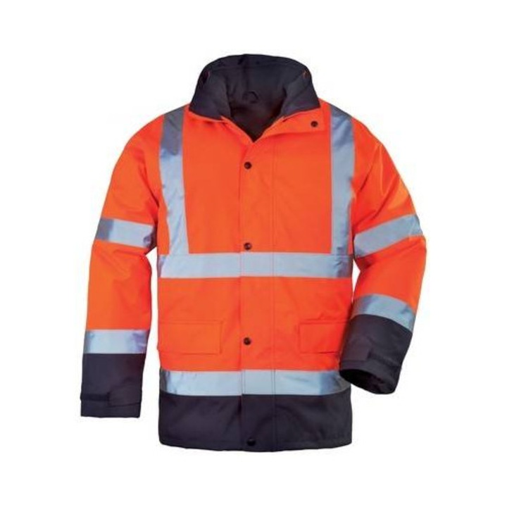 Geaca de protectie 4 in 1 reflectorizanta ROADWAY FLUO M Albastru si portocaliu