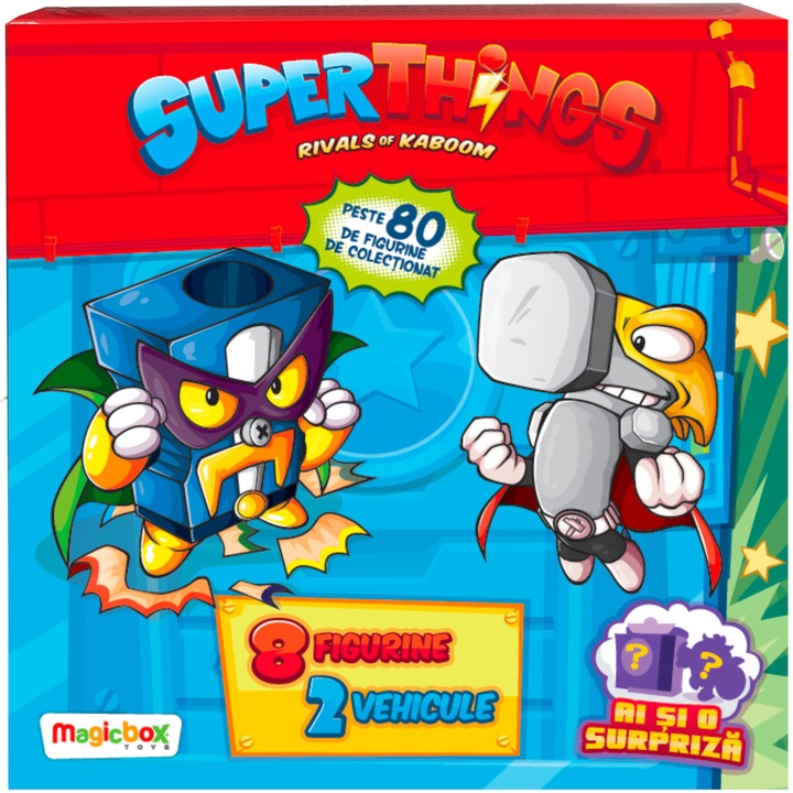 Set 8 figurine si 2 vehicule SuperThings, Rivals of Kaboom