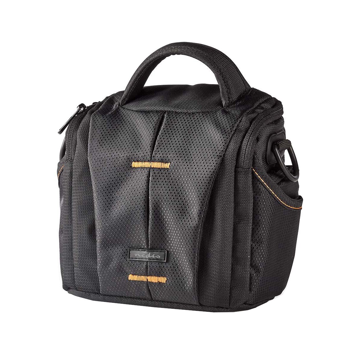 Geanta de umar pentru camera Nedis, 152 x 146 x 65 mm, 2 buzunare interioare, negru / portocaliu