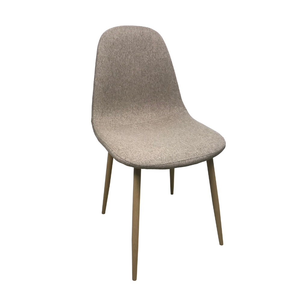 Scaun dining Diego, stil scandinav, picioare metalice, textil, bej