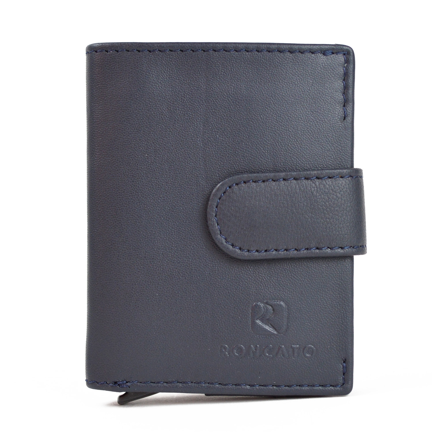 Portofel pentru dama Roncato PT719 protectie RFID, piele naturala, albastru inchis