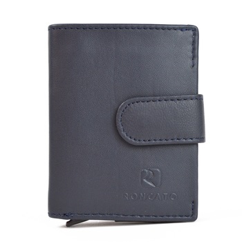 Portofel pentru dama Roncato PT719 protectie RFID, piele naturala, albastru inchis Portofel pentru dama Roncato PT719 protectie RFID, piele naturala, albastru inchis