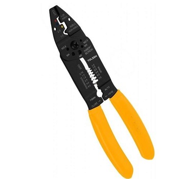 Cleste Industrial de Sertizare si Dezizolare, 215 mm, Muchie Ascutita, Design Modern, Culoare Negru/Galben Cleste Industrial de Sertizare si Dezizolare, 215 mm, Muchie Ascutita, Design Modern, Culoare Negru/Galben