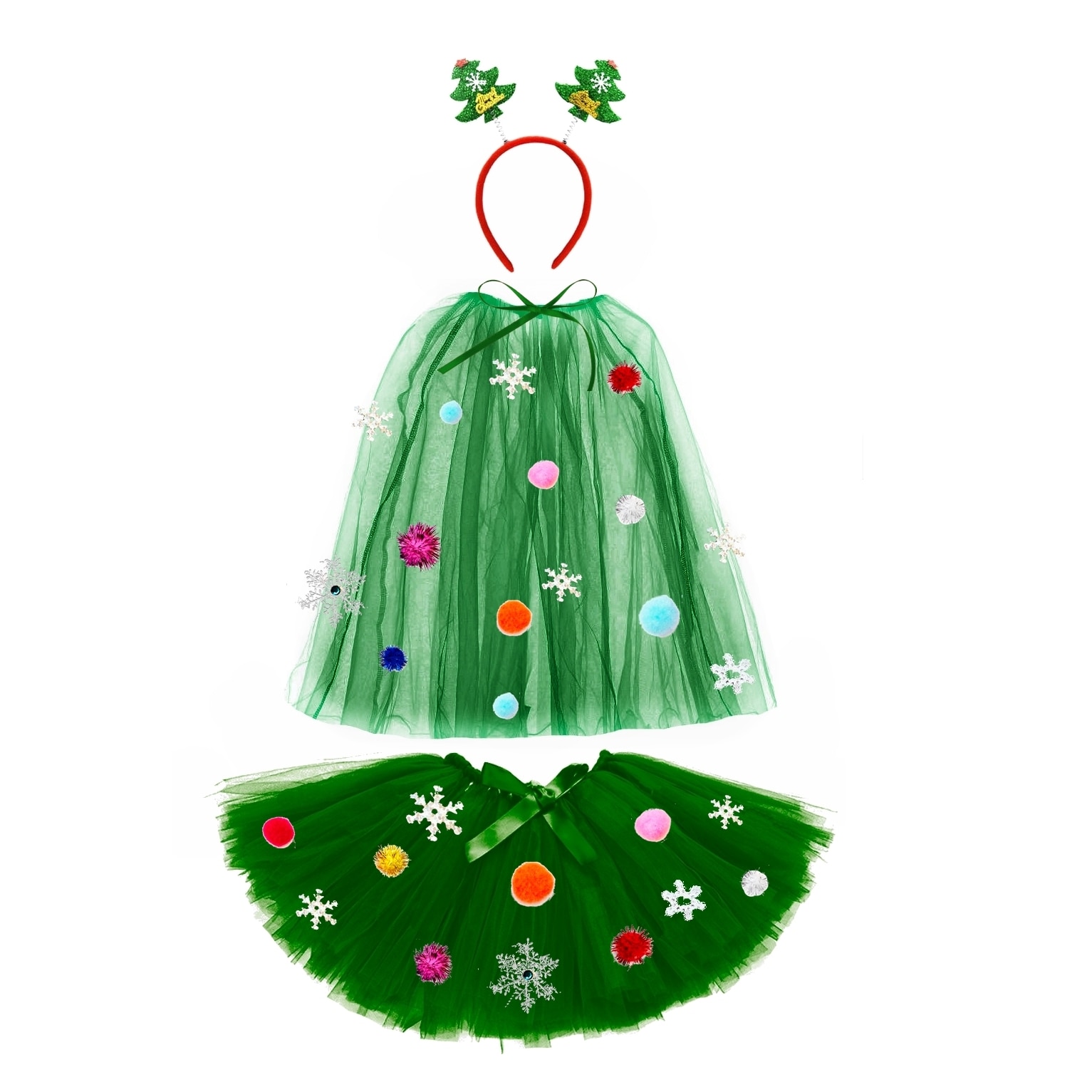 Costum bradut impodobit Costumix, 3 piese, multicolor, 100-110cm, 3-5 ani