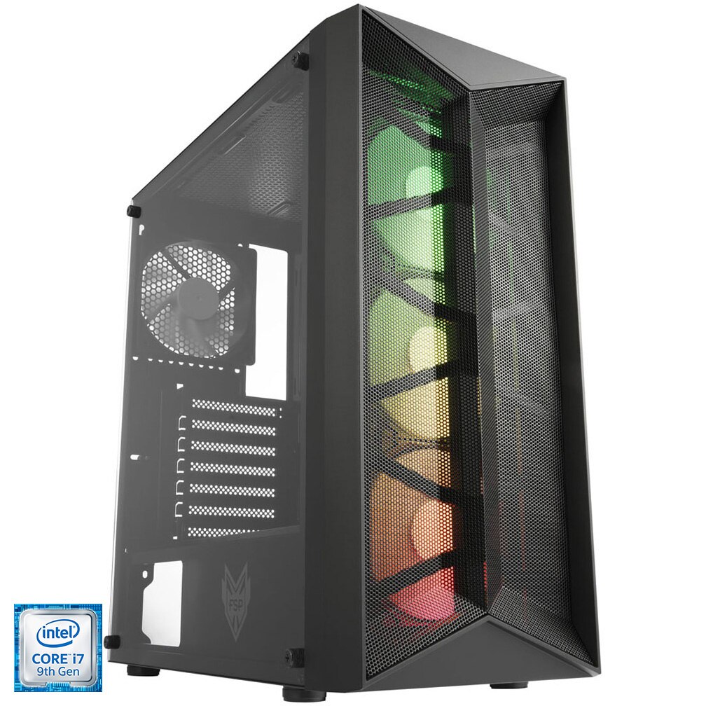 Sistem Desktop PC Gaming Serioux cu procesor Intel® Core™ i7-9700F pana la 4.70GHz, 16GB DDR4, 512GB SSD M.2 PCIe, GeForce® GTX 1660 Super™ 6GB GDDR6, Microsoft Windows 10 Home