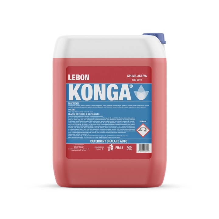 Spuma Activa - Spalatorii Auto 20L-23Kg, Uz Profesional cu dilutie 1:50, Spuma Densa Alba - Detailing Auto, Shampoo Auto cu Putere Mare de Curatare