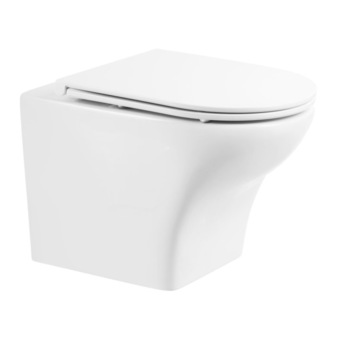 Set vas WC suspendat, Belbagno, Seria Kraft, Rimless, cu capac Duroplast, inchidere lenta, Ceramica, Alb, 520 mm Set vas WC suspendat, Belbagno, Seria Kraft, Rimless, cu capac Duroplast, inchidere lenta, Ceramica, Alb, 520 mm