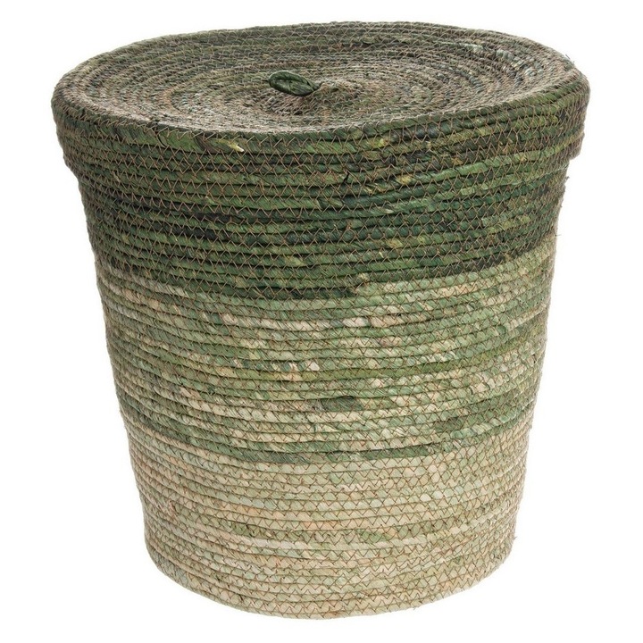 Cos cu capac din iarba de mare verde Fade 35x35 h