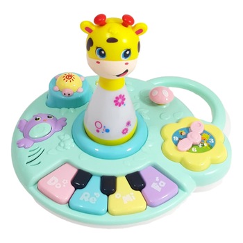Jucarie muzicala bebelus, pian cu lumini si sunete, Girafa Vesela, multicolor Jucarie muzicala bebelus, pian cu lumini si sunete, Girafa Vesela, multicolor