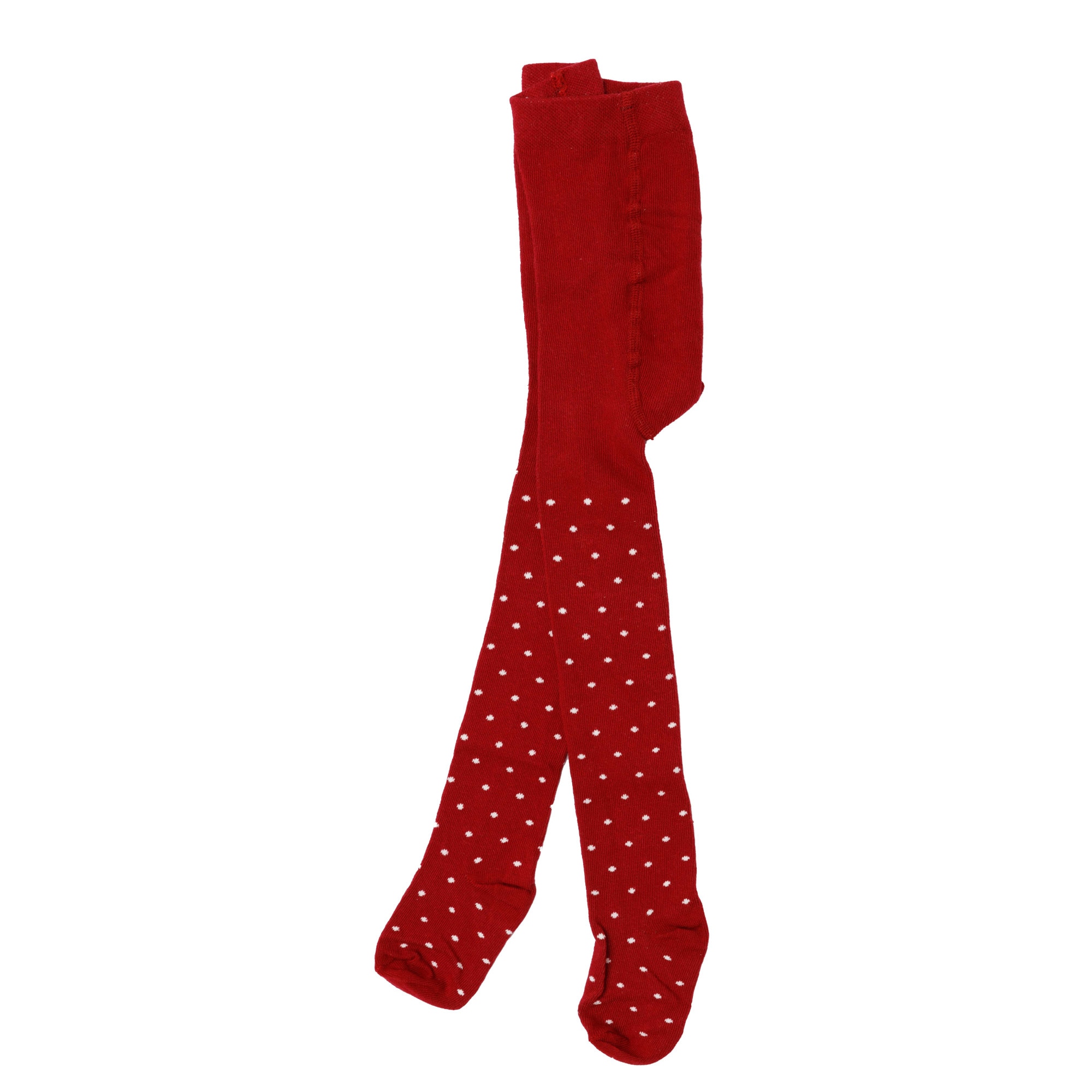 Dres colorat din bumbac, cu buline, Rosu/Alb