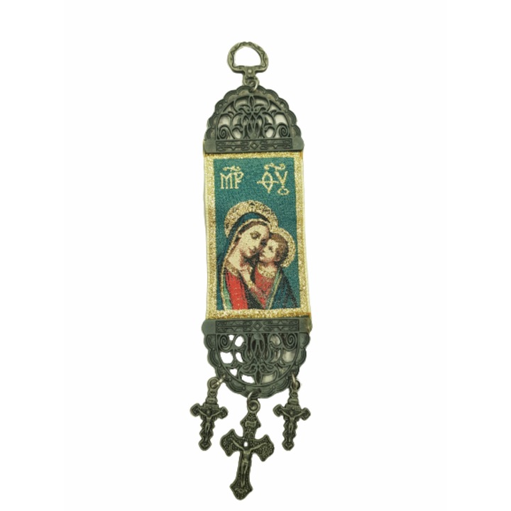 Ahelos ikon, Istenanya, zöld, 19x5 cm