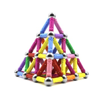 Set inteligent de constructie magnetic cu 62 piese, educativ si creativ Set inteligent de constructie magnetic cu 62 piese, educativ si creativ