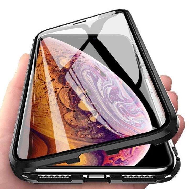Магнитен калъф с пълно покритие 360 Wozinsky, съвместим с Vivo X60 Pro, защита на дисплея, черен