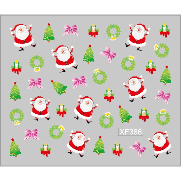 Sticker nail art Lila Rossa, pentru Craciun, Revelion si iarna, 7.2 x 10.5 cm, xf386