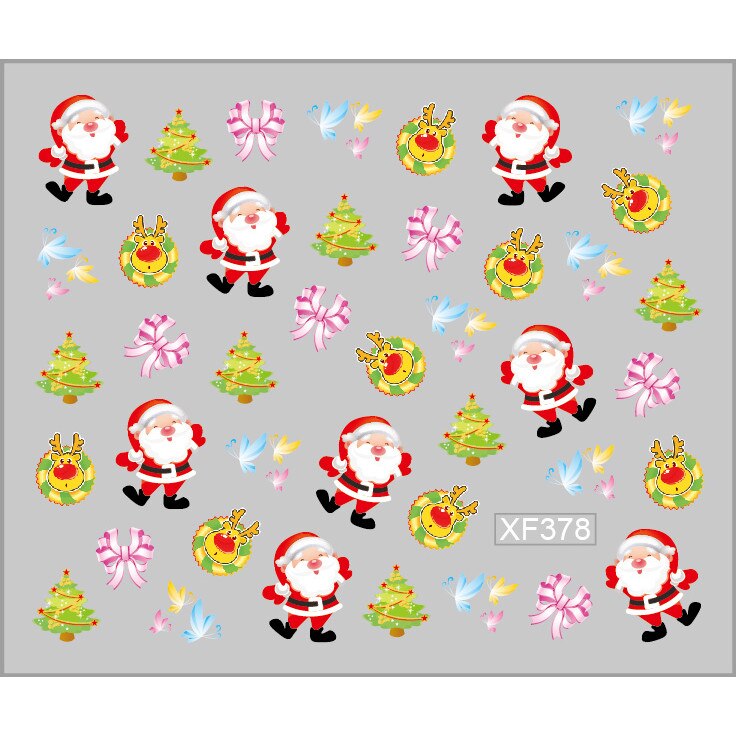 Sticker nail art Lila Rossa, pentru Craciun, Revelion si iarna, 7.2 x 10.5 cm, xf378