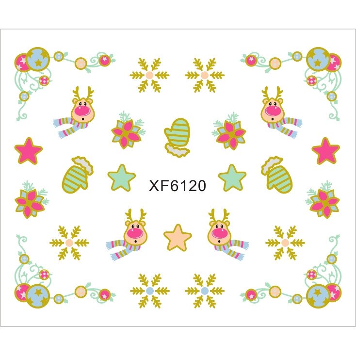 Sticker nail art Lila Rossa, pentru Craciun, Revelion si iarna, 7.2 x 10.5 cm, xf6120