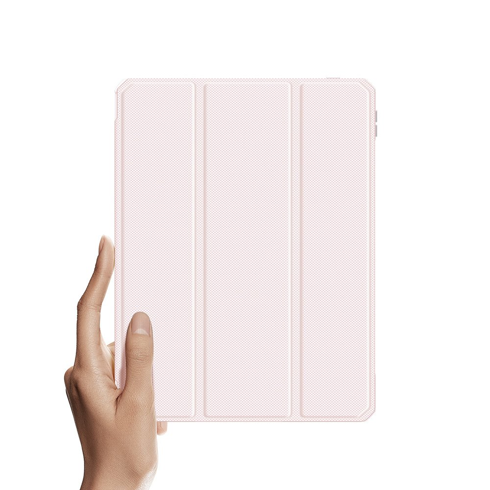 Husa inteligenta cu suport pentru Apple Pencil, Dux Ducis, Toby, Compatibil cu iPad Pro 2021, 11'', Piele ecologica, Roz