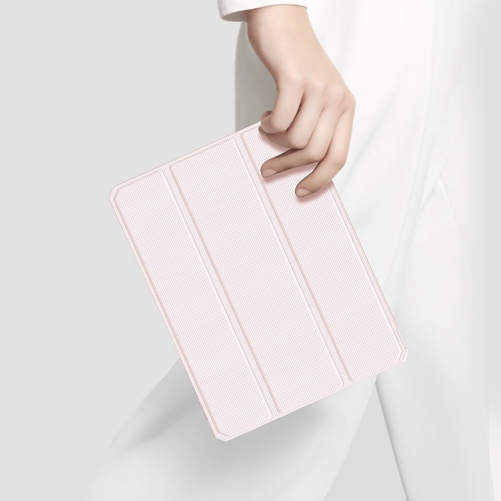 Husa inteligenta cu suport pentru Apple Pencil, Dux Ducis, Toby, Compatibil cu iPad Pro 2021, 11'', Piele ecologica, Roz