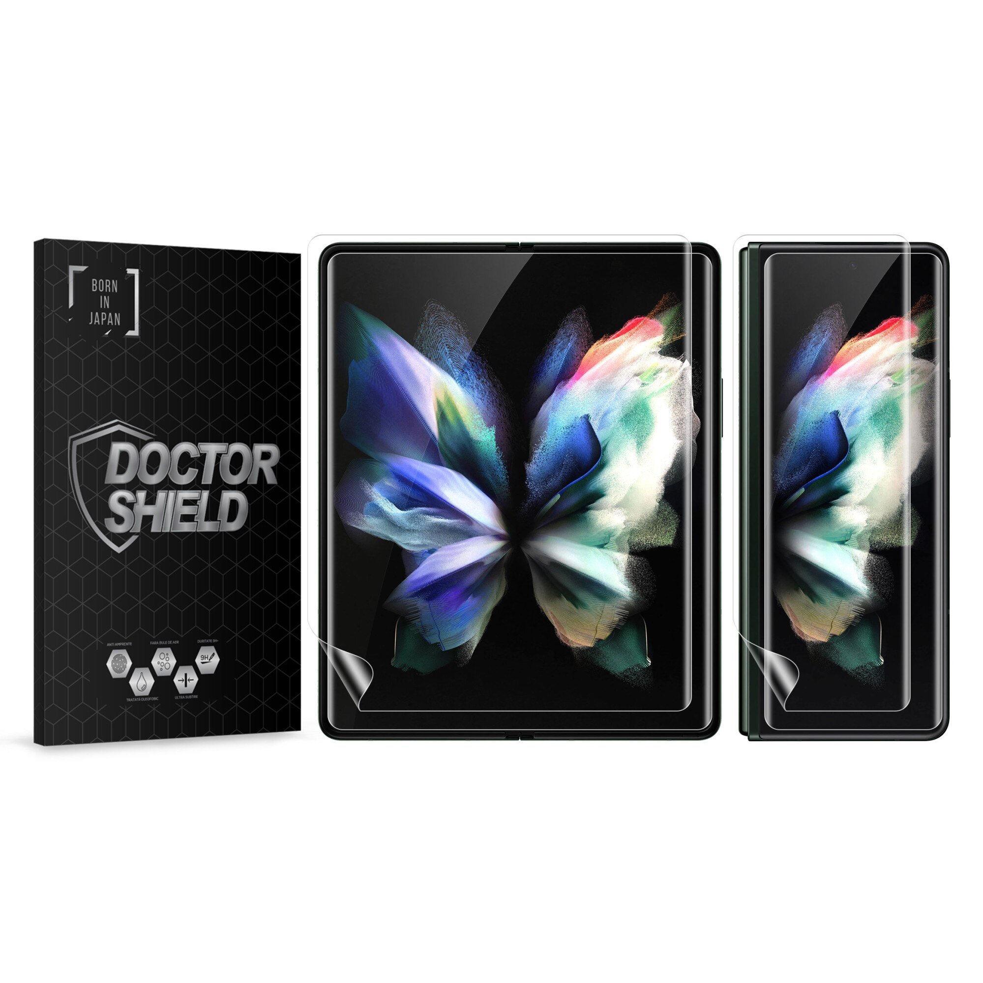 Folie Silicon Dr.Shield, Compatibil Samsung Galaxy Z Fold 3, Nano Repair, Protectie Profesionala Ecran, Full Cover, 1 +1 Rezerva