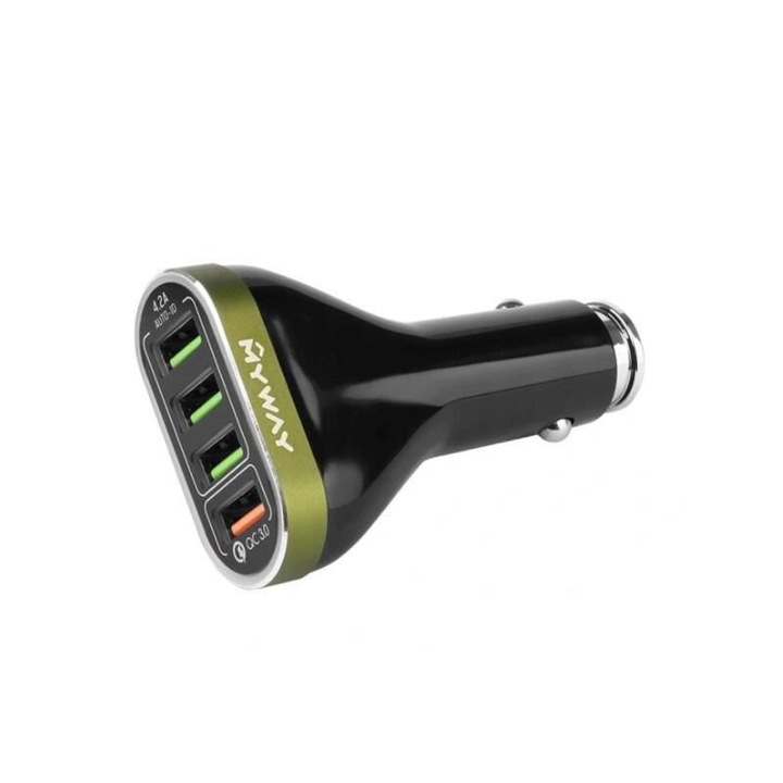 Autós töltő 4 USB 12V/24V, 3 QC 3.0, Mogul 63008 MyWay