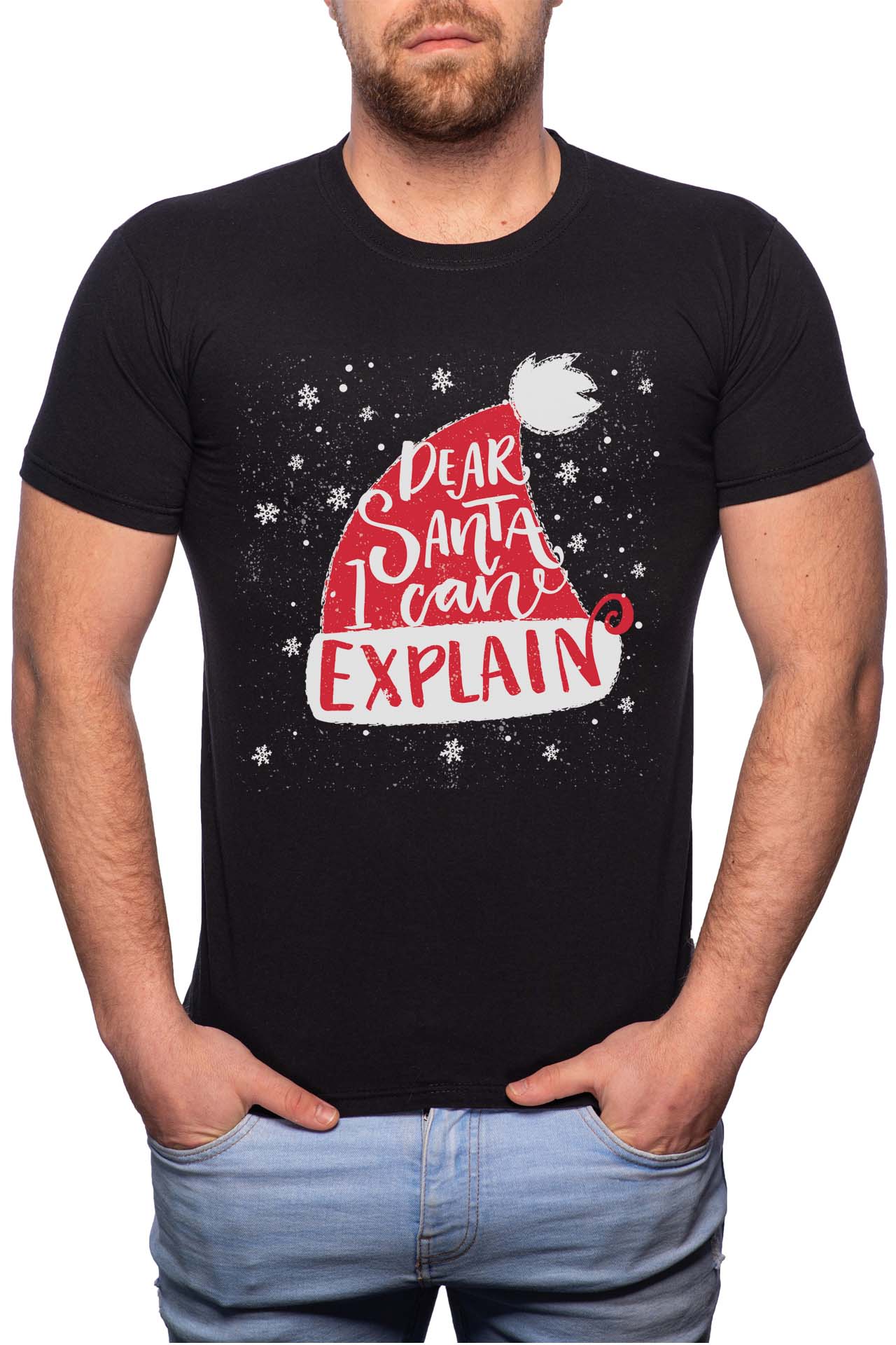 Tricou barbati, Dear Santa, 100% Bumbac, G350, Negru