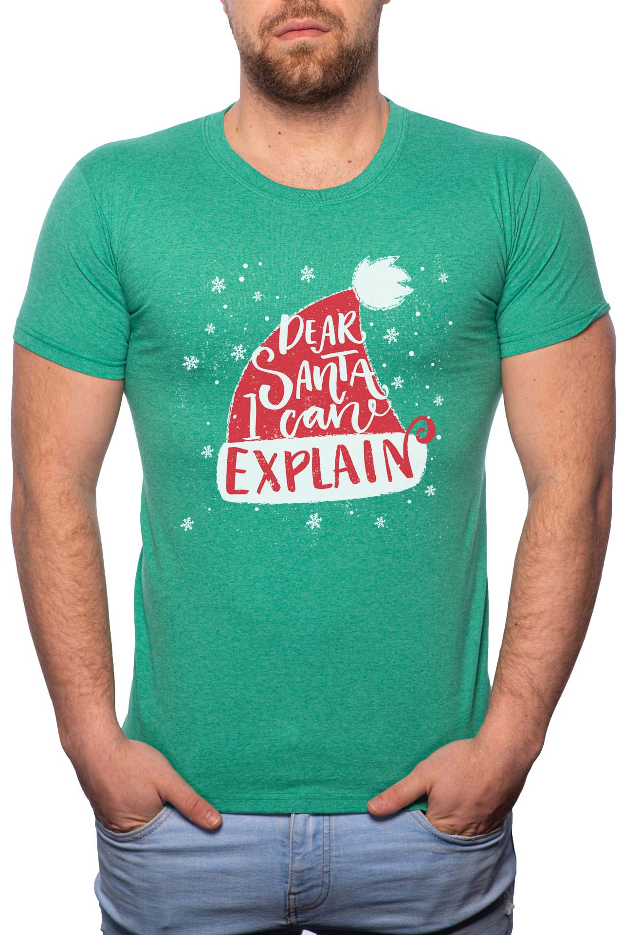Tricou barbati, Dear Santa, 100% Bumbac, G350, Verde