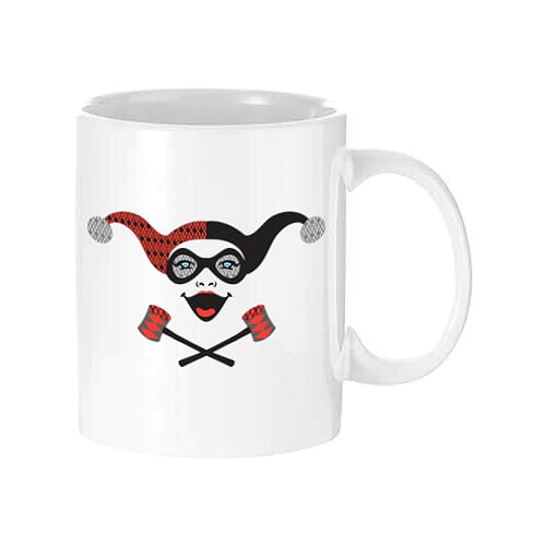 Cana alba 330ml cu Harley Quin logo 001