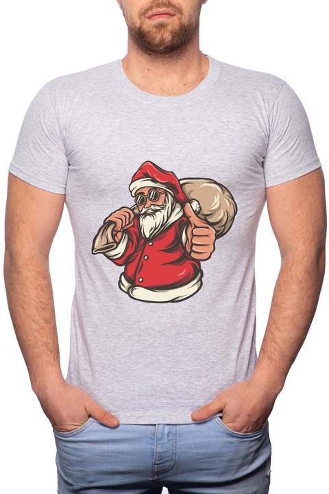 Santas Bag, Normál fazonú feliratos férfi poló, 100% Pamut, GR358, Szürke