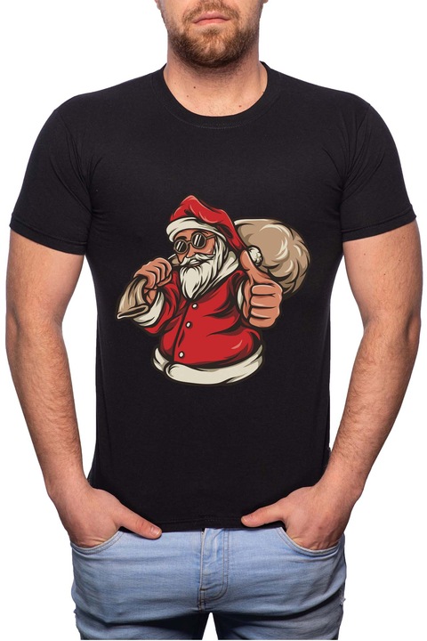 Santas Bag, Normál fazonú feliratos férfi poló, 100% Pamut, GR358, Fekete