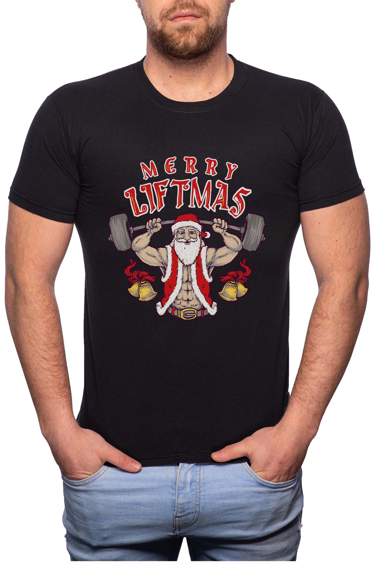Tricou barbati, Merry Liftmas, 100% Bumbac, W359, Negru