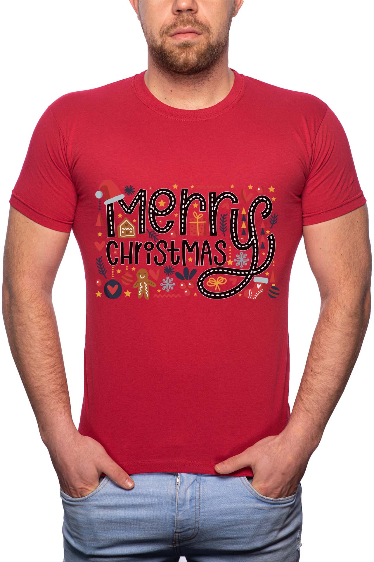 Tricou barbati, Christmas Gifts, 100% Bumbac, W369, Rosu Bordeaux