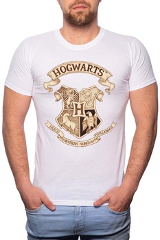 Tricou barbati, Harry Potter Hogwarts, 100% Bumbac, W385, Alb