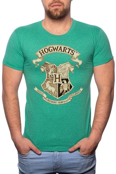 Tricou barbati, Harry Potter Hogwarts, 100% Bumbac, W385, Verde