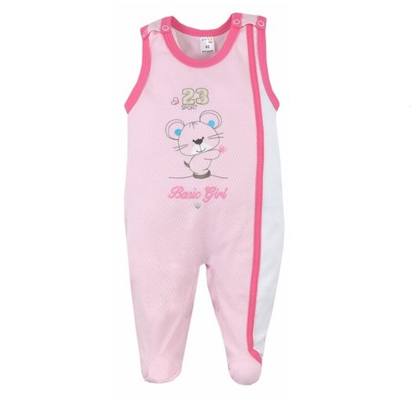 Salopeta fara maneci pentru copii Koala Maly Sportowiek B01-048R-68, Roz