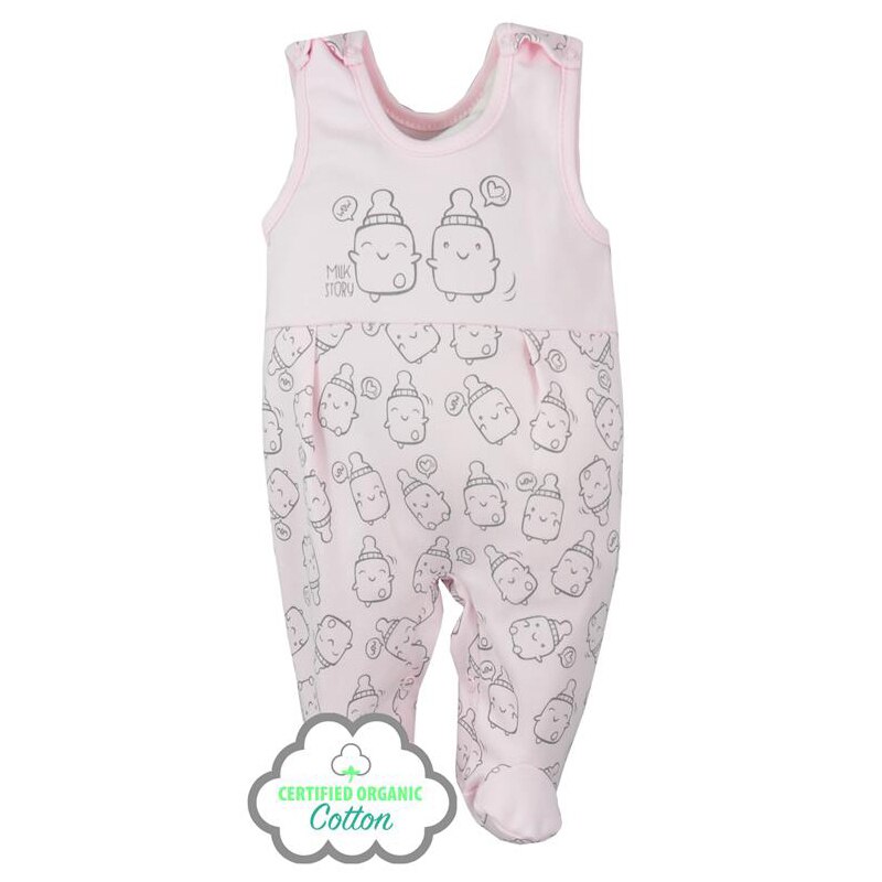 Salopeta fara maneci pentru fete Koala Butelki 06-683, Roz