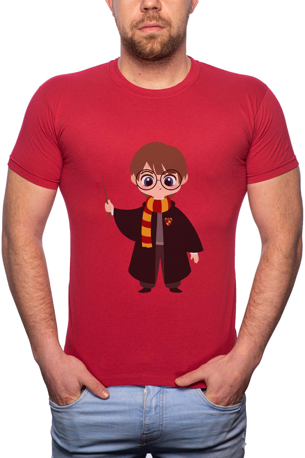 Tricou barbati, Harry Potter Animated, 100% Bumbac, W400, Rosu Bordeaux