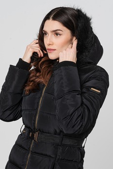 Canadian Peak, Geaca midi cu gluga Diamentereak, Negru Canadian Peak, Geaca midi cu gluga Diamentereak, Negru