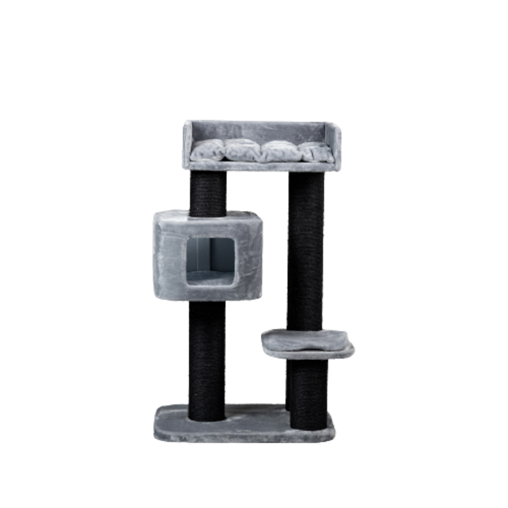 Ansamblu de joaca pentru pisici, RHRQuality, Devon Rex Blackline , Gri deschis, 120 cm