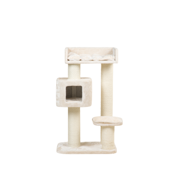 Ansamblu de joaca pentru pisici, RHRQuality, Devon Rex , Beige deschis, 120 cm