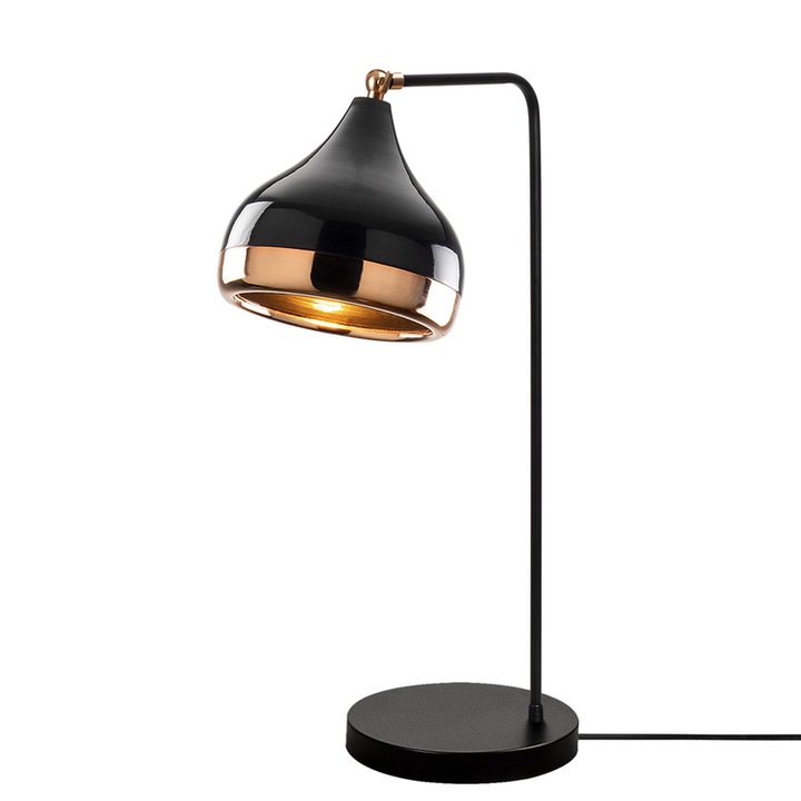 Lampa de masa, SELSEY POLSKA, Queenie, cupru-negru, putere 100 W, 17x52x17 cm