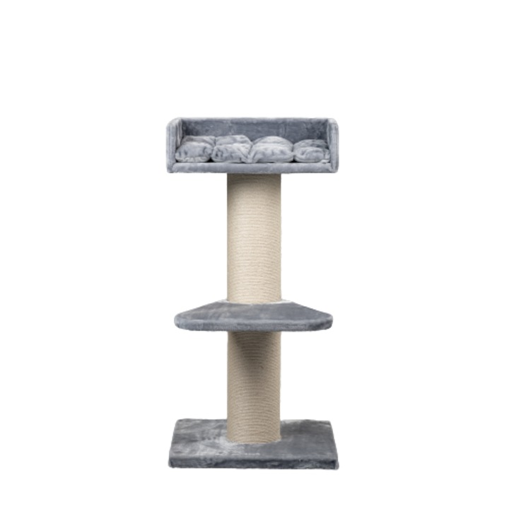 Ansamblu de joaca pentru pisici RHRQuality, Maine Coon Lounge, Gri deschis, 120 cm