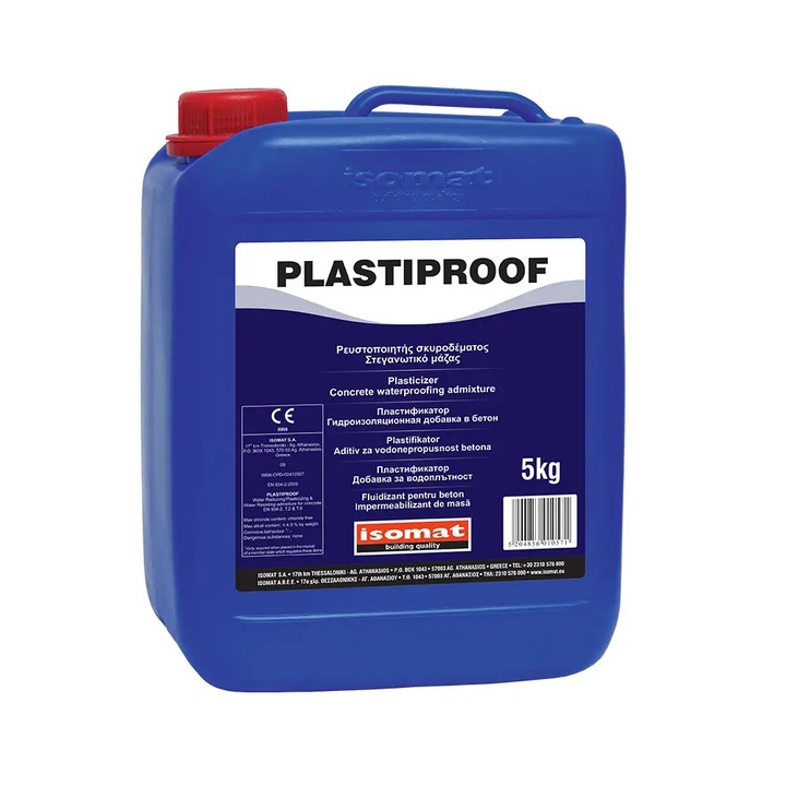 Plastifiant Reducator de Apa si Aditiv impermeabilizant de Masa Pentru Beton PlastiProof, 5kg