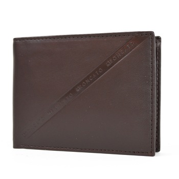 Portofel pentru barbati Roncato PT705, protectie RFID, piele naturala, maro inchis Portofel pentru barbati Roncato PT705, protectie RFID, piele naturala, maro inchis